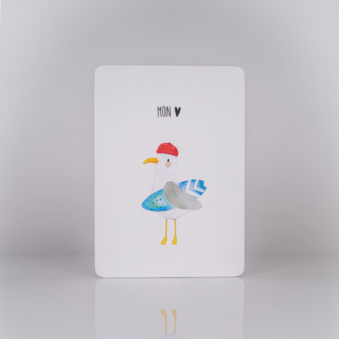 Möwe mit Surfbrett