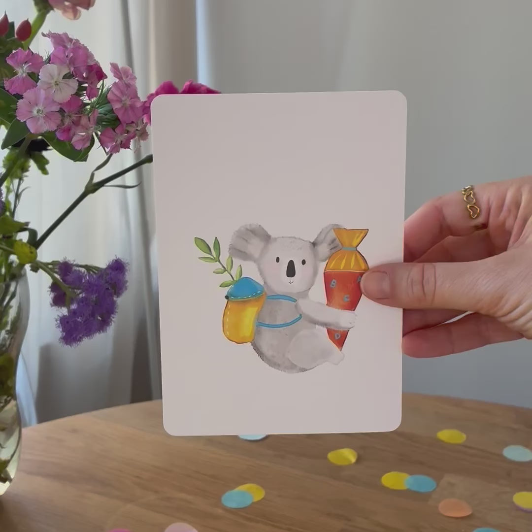Koala mit Schultüte