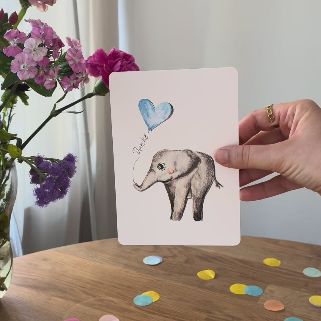 Niedliche Elefant Danke-Postkarte