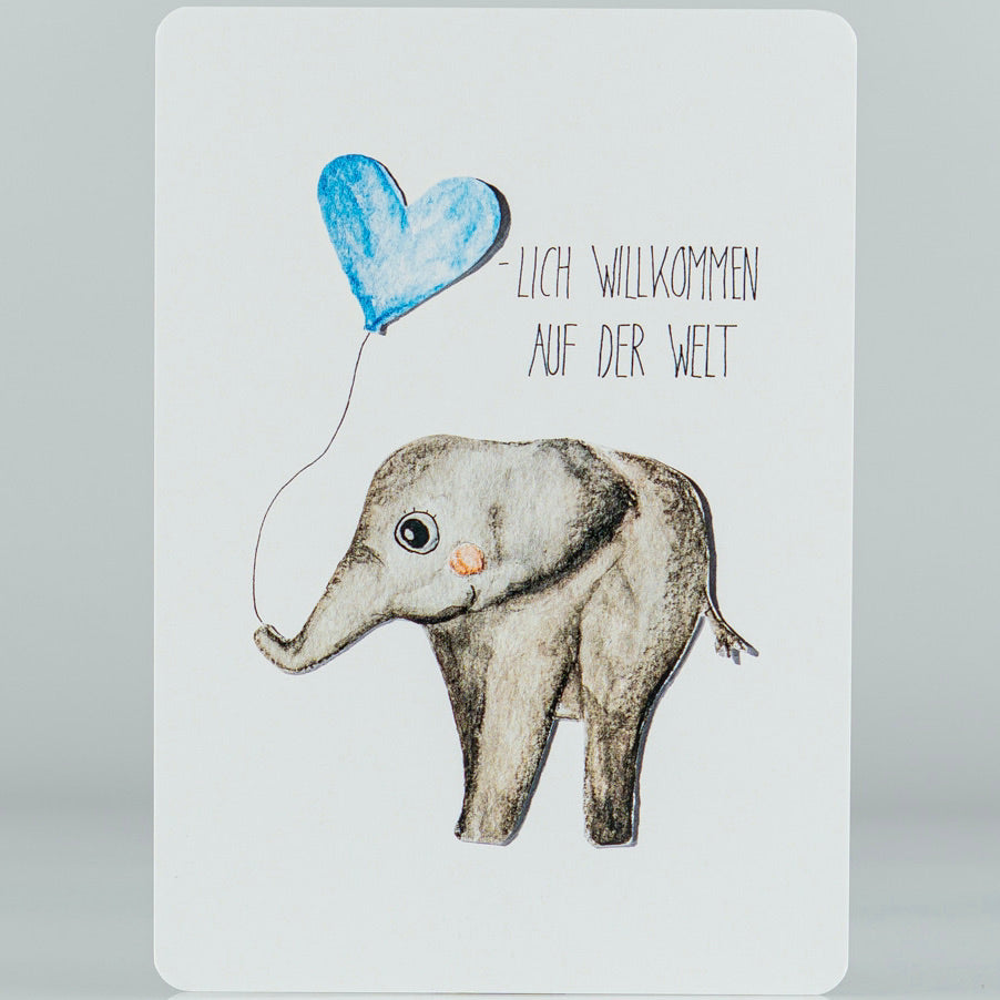 Elefant - Karte zur Geburt