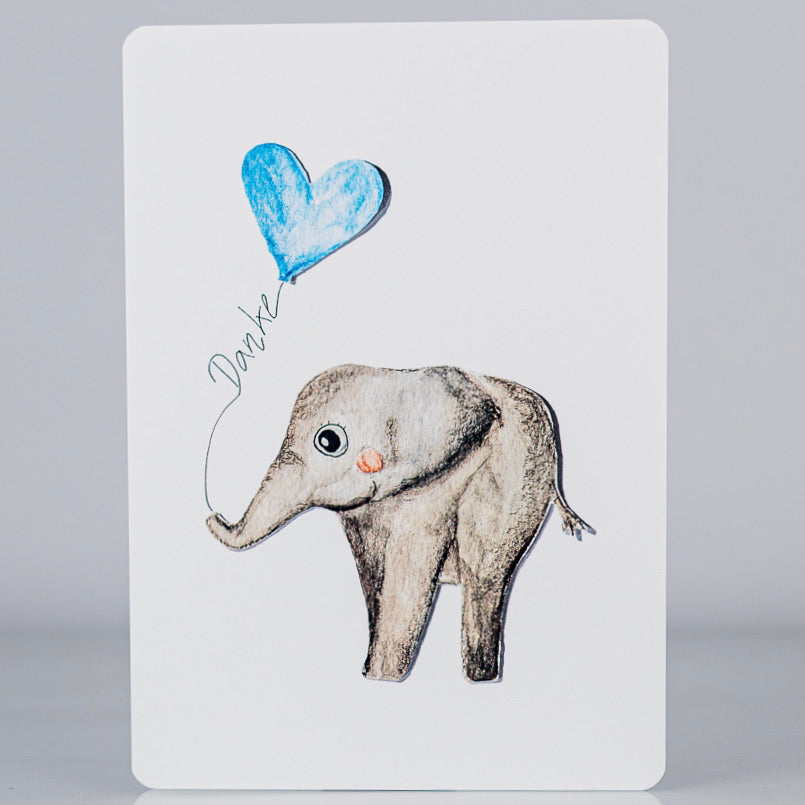 Niedliche Elefant Danke-Postkarte