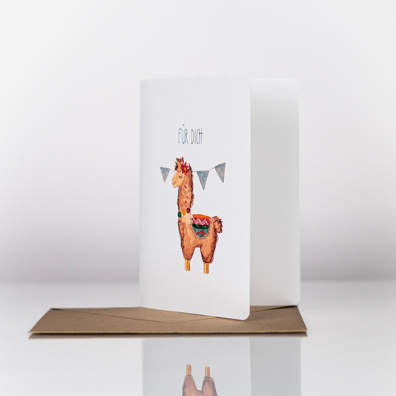 Postkarte mit Lama - Für Dich